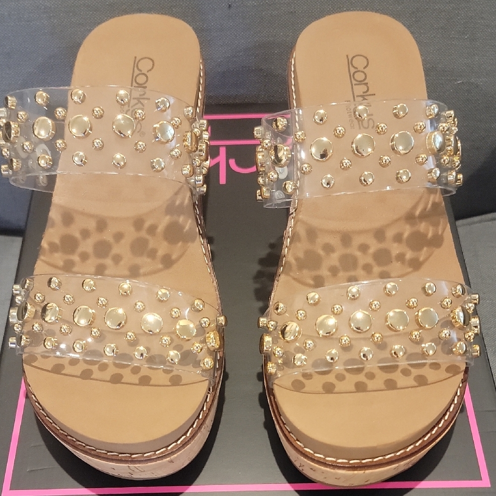 Women’s Gold Studded Sandals